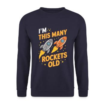Ich Bin Zwei Raketen Alt - Kids 2 Years Old, - Unisex Pullover - Navy - Vorne - Alina (178cm) & Michal (187cm)