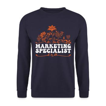 In My Marketing Specialist Era - Unisex Sweatshirt - navy - Front - Alina (178cm) & Michal (187cm)