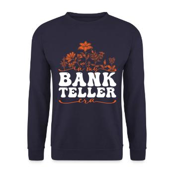 In My Bank Teller Era Flowers - Unisex Sweatshirt - navy - Front - Alina (178cm) & Michal (187cm)