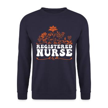 In My Registered Nurse Era Floral Motif - Unisex Sweatshirt - navy - Front - Alina (178cm) & Michal (187cm)