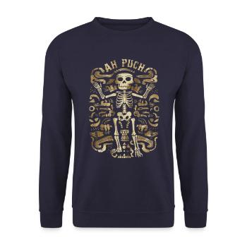 Dieu maya déesse maya Ah Puch oeuvre - Sweat-shirt Unisexe - marine - Devant - Alina (178cm) & Michal (187cm)