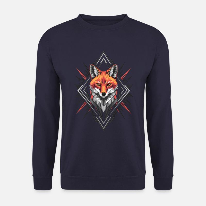 Geometric Fox Artwork - Unisex Sweatshirt - navy