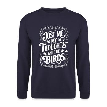 Nur Ich, Meine Gedanken Und Die Vögel - Silent - Unisex Pullover - Navy - Vorne - Alina (178cm) & Michal (187cm)
