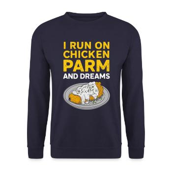 Je vis de poulet parme et de rêves - Sweat-shirt Unisexe - marine - Devant - Alina (178cm) & Michal (187cm)