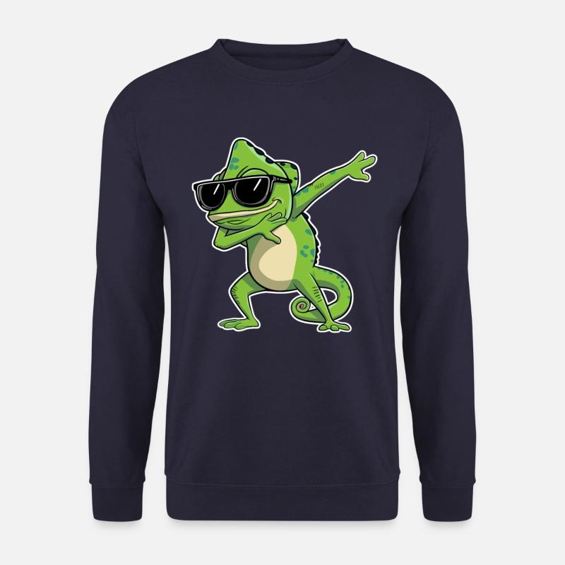 Chameleon dabbing with sunglasses - Unisex Sweatshirt - navy