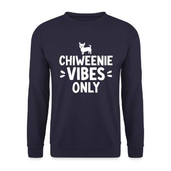 Chiweenie Dog Vibes Only Stylish Expression - Unisex Sweatshirt - navy - Front - Alina (178cm) & Michal (187cm)