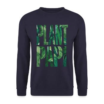 Plant Papi Gärtner Papa Natur Liebhaber - Unisex Pullover - Navy - Vorne - Alina (178cm) & Michal (187cm)
