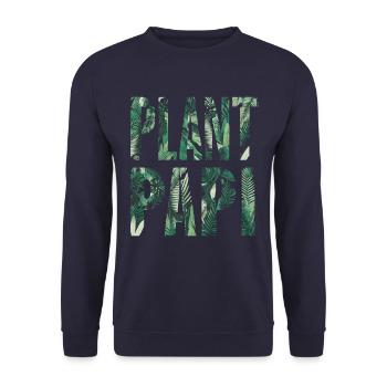 Plante Papi Urban Jungle Plante Design - Sweat-shirt Unisexe - marine - Devant - Alina (178cm) & Michal (187cm)
