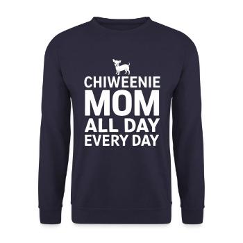 Chiweenie Mama - Jeden Tag, Ganzen Tag - Unisex Pullover - Navy - Vorne - Alina (178cm) & Michal (187cm)