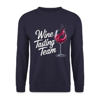 Weinverkostungs-Team - Elegant und Stilvoll für - Unisex Pullover - Navy - Vorne - Alina (178cm) & Michal (187cm)