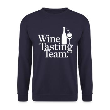 Wine tasting team design for wine lovers - Unisex Sweatshirt - navy - Front - Alina (178cm) & Michal (187cm)