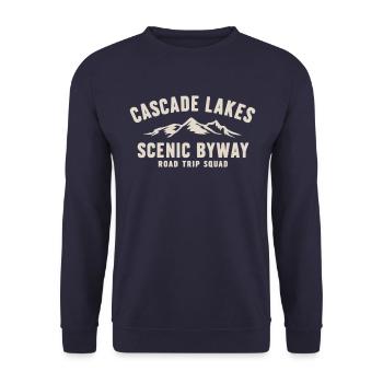 Cascade Lakes Scenic Byway Road Trip Squad - Unisex Sweatshirt - navy - Front - Alina (178cm) & Michal (187cm)
