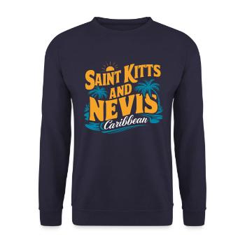 Saint-Kitts-et-Nevis Souvenir des Caraïbes pour - Sweat-shirt Unisexe - marine - Devant - Alina (178cm) & Michal (187cm)