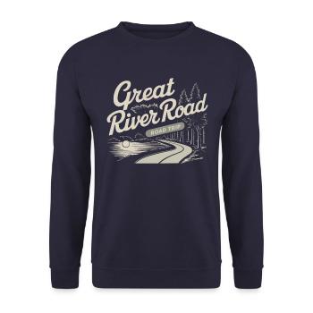 Great River Road Road Road Trip Paysage - Sweat-shirt Unisexe - marine - Devant - Alina (178cm) & Michal (187cm)