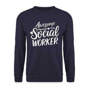 Fantastische Sozialarbeiter Sozialarbeit - Unisex Pullover - Navy - Vorne - Alina (178cm) & Michal (187cm)
