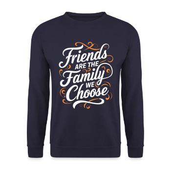 Freunde Sind Die Familie, Die Wir Wählen - Unisex Pullover - Navy - Vorne - Alina (178cm) & Michal (187cm)