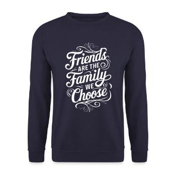 Freunde Sind Die Familie Die Wir Wählen - Unisex Pullover - Navy - Vorne - Alina (178cm) & Michal (187cm)