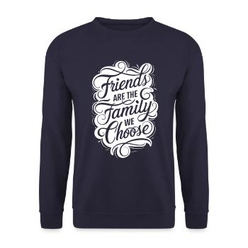 Freunde Sind Die Familie, Die Wir Wählen - Unisex Pullover - Navy - Vorne - Alina (178cm) & Michal (187cm)