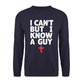 Je ne peux pas, mais je connais une croix de Jésus - Sweat-shirt Unisexe - marine - Devant - Alina (178cm) & Michal (187cm)