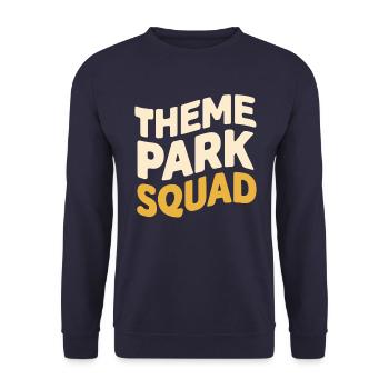 Theme Park Squad Lustiges Teamshirt - Unisex Pullover - Navy - Vorne - Alina (178cm) & Michal (187cm)