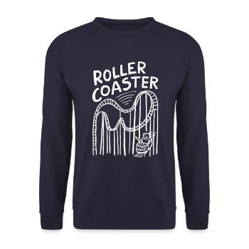 Roller Coaster Fun for Adrenaline Junkies - Unisex Sweatshirt - navy - Front - Alina (178cm) & Michal (187cm)