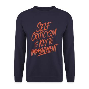 Self-criticism is the key to improvement - Unisex Sweatshirt - navy - Front - Alina (178cm) & Michal (187cm)