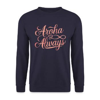 Souvenir Nouvelle-Zélande Aroha Always - Sweat-shirt Unisexe - marine - Devant - Alina (178cm) & Michal (187cm)