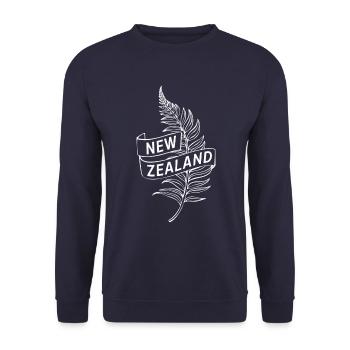 Souvenir Nouvelle-Zélande - Fernblatt Design pour Kiwi - Sweat-shirt Unisexe - marine - Devant - Alina (178cm) & Michal (187cm)