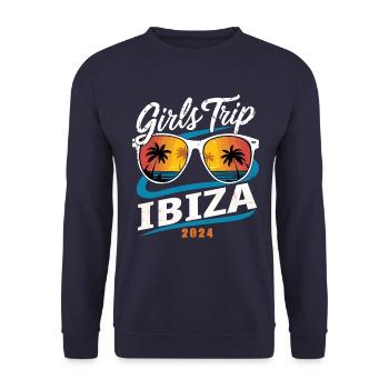 Girls Trip Ibiza 2024 - Unisex Pullover - Navy - Vorne - Alina (178cm) & Michal (187cm)