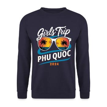 Girls Trip Phu Quoc 2024 - Unisex Pullover - Navy - Vorne - Alina (178cm) & Michal (187cm)