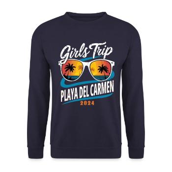 Girls Trip Playa del Carmen 2024 - Unisex Pullover - Navy - Vorne - Alina (178cm) & Michal (187cm)
