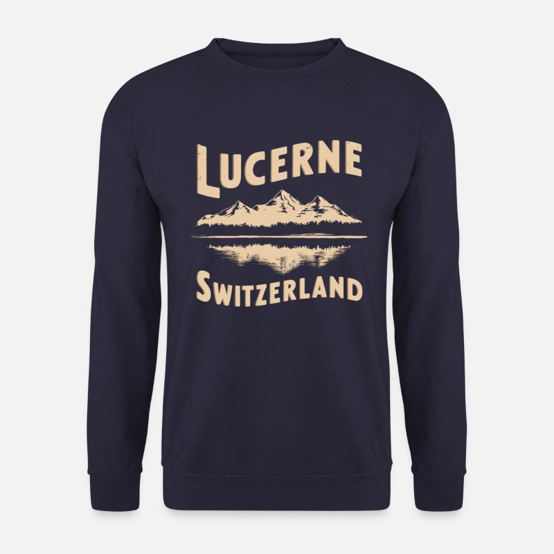 Lucerne Schweiz Souvenir Berge See - Unisex Pullover - Navy