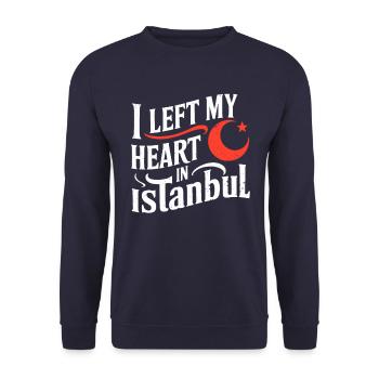 I Left My Heart In Istanbul Souvenir - Unisex Sweatshirt - navy - Front - Alina (178cm) & Michal (187cm)