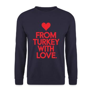 De la Turquie avec amour - Türkei Souvenir - Sweat-shirt Unisexe - marine - Devant - Alina (178cm) & Michal (187cm)