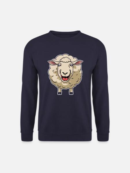 Dessin animé drôle de mouton rieur - Sweat-shirt Unisexe - marine