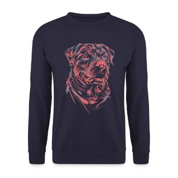 Rottweiler dessin abstrait chien illustration - Sweat-shirt Unisexe - marine - Devant - Alina (178cm) & Michal (187cm)
