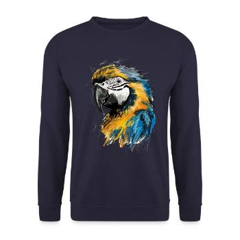 Parrots Art Drawing Abstract - Unisex Sweatshirt - navy - Front - Alina (178cm) & Michal (187cm)