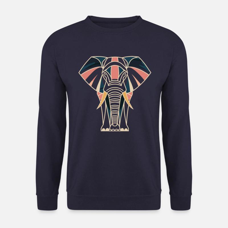 Retro Style Geometric Elephant - Unisex Sweatshirt - navy