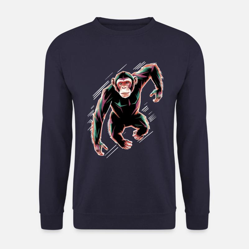 Dynamic Chimpanzee Motif - Unisex Sweatshirt - navy
