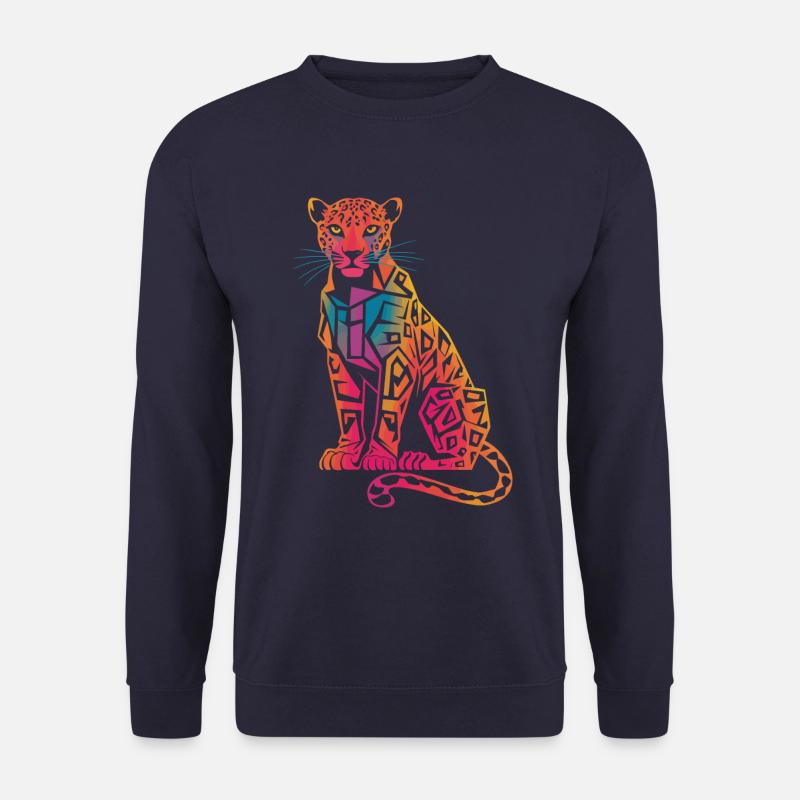 Farbenfroher Geometrischer Leopard - Unisex Pullover - Navy