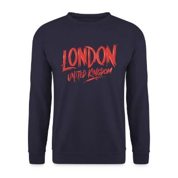 London United Kingdom souvenir - Unisex Sweatshirt - navy - Front - Alina (178cm) & Michal (187cm)