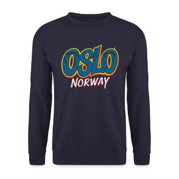 Souvenir d'Oslo Norvège pour les voyageurs - Sweat-shirt Unisexe - marine - Devant - Alina (178cm) & Michal (187cm)
