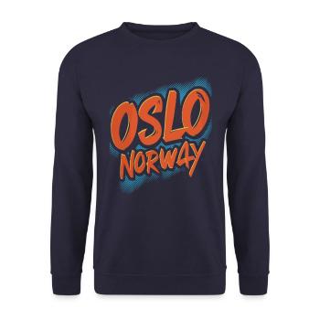 Oslo Norway Souvenir - Unisex Sweatshirt - navy - Front - Alina (178cm) & Michal (187cm)