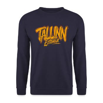 Tallinn Estonia Souvenir - Unisex Pullover - Navy - Vorne - Alina (178cm) & Michal (187cm)