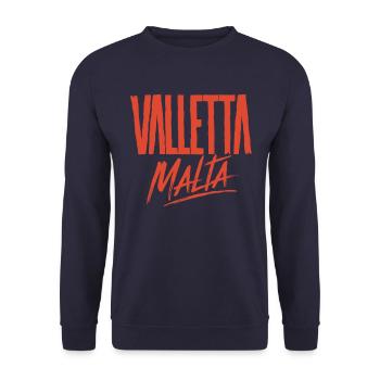 Valletta Malta Souvenir Reminder - Unisex Sweatshirt - navy - Front - Alina (178cm) & Michal (187cm)