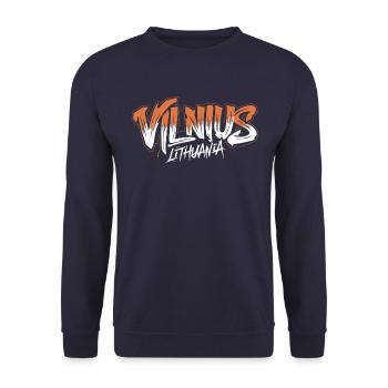 Vilnius Lithuania Souvenir - Unisex Sweatshirt - navy - Front - Alina (178cm) & Michal (187cm)