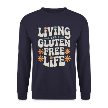 Leben Das Glutenfreie Leben - Unisex Pullover - Navy - Vorne - Alina (178cm) & Michal (187cm)