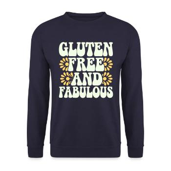 Glutenfrei und Fabelhaft Design für Allergiker - Unisex Pullover - Navy - Vorne - Alina (178cm) & Michal (187cm)