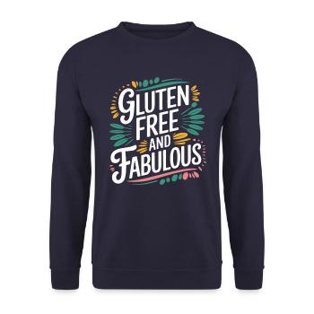 Gluten Free and Fabulous Motif - Unisex Sweatshirt - navy - Front - Alina (178cm) & Michal (187cm)