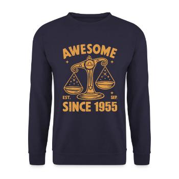 Génial depuis 1955 Anniversaire de la Balance - Sweat-shirt Unisexe - marine - Devant - Alina (178cm) & Michal (187cm)